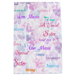 Sacola Para Presentes Média Irmã Fabulosa Floral, Rosa, Especial