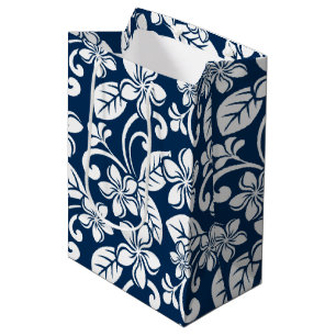 Sacola Para Presentes Média ISLAND PLUMERIA (MARINHO AZUL) Saco de presentes