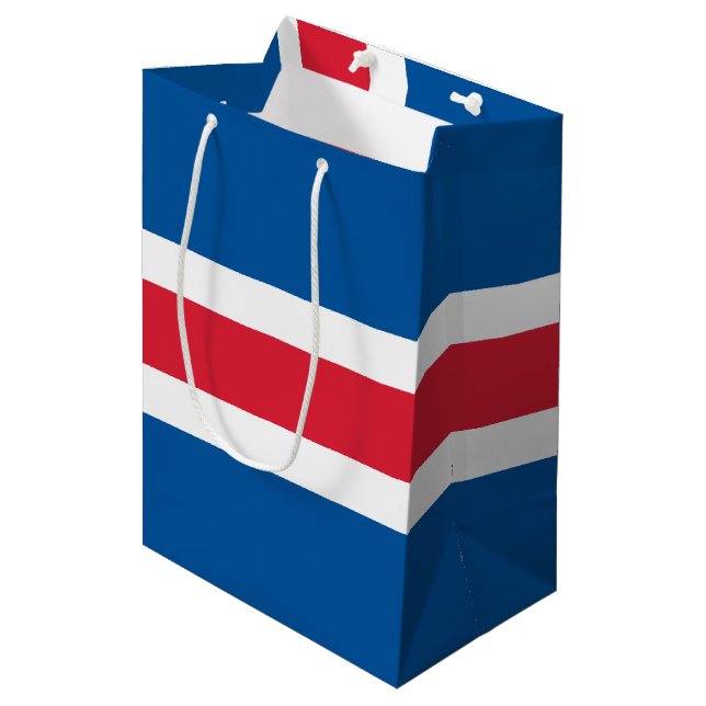 Sacola Para Presentes Média Islândia bandeira (Frente inclinada)