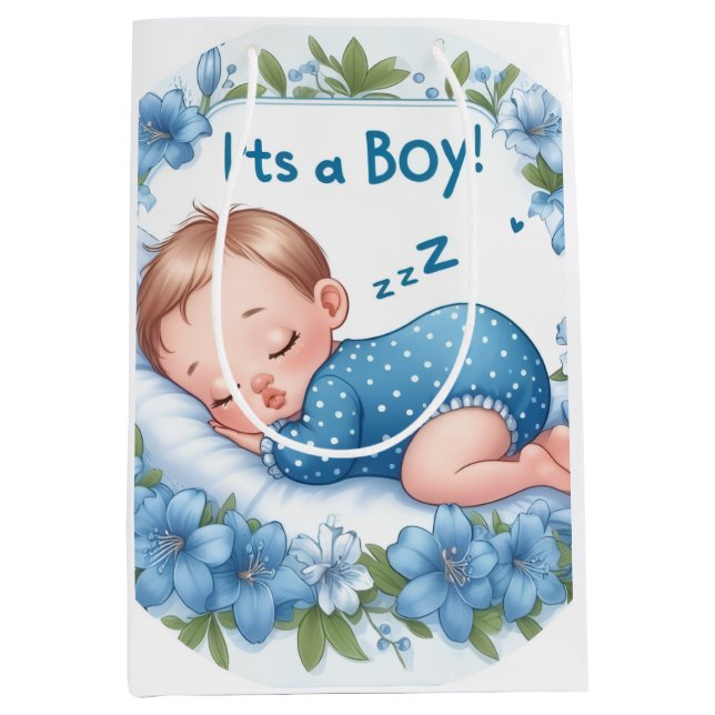 Sacola Para Presentes Média It’s a Boy Baby Shower  (Frente)