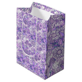 Sacola Para Presentes Média Jardim de Flor Roxo Australiano