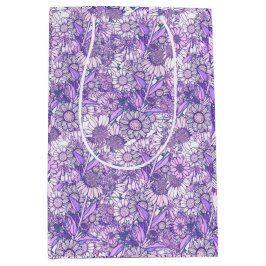 Sacola Para Presentes Média Jardim de Flor Roxo Australiano