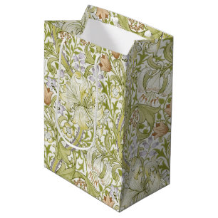 Sacola Para Presentes Média Jardim de Lírio Dourado Clássico de William Morris
