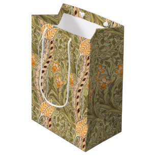 Sacola Para Presentes Média Jardim de Narcisos Flor Clássica Bota William Morr