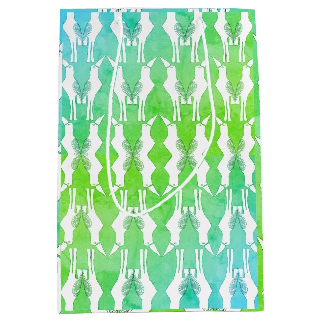 Sacola Para Presentes Média Javan Myna Bird Gift Bag (Frente)