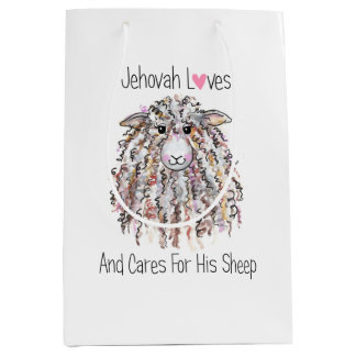 Sacola Para Presentes Média "Jeová Ama Sua Ovelha" Saco De Presente Médio