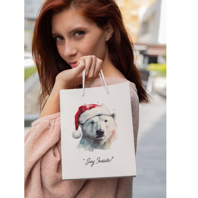 Sacola Para Presentes Média Jingle Bear Joy, personalizado (Criador carregado)