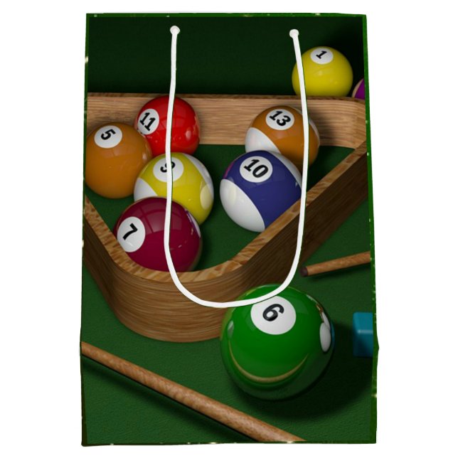 Sacola Para Presentes Média Jogo Billiards (Verso)
