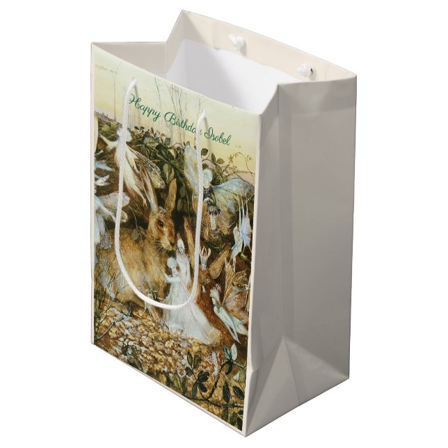 Sacola Para Presentes Média John Fitzgerald Fantasy Fine Art Fairy (Frente inclinada)