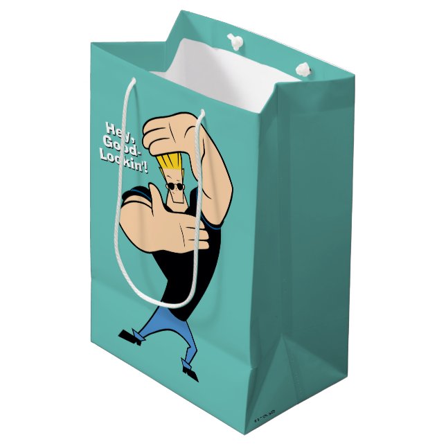 Sacola Para Presentes Média Johnny Bravo Picture Frame Pose (Frente inclinada)