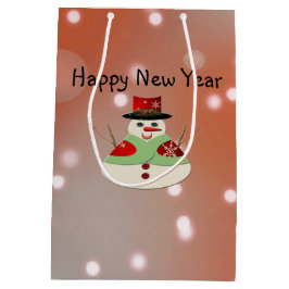 Sacola Para Presentes Média Jolly Snowman Snowy Dreams