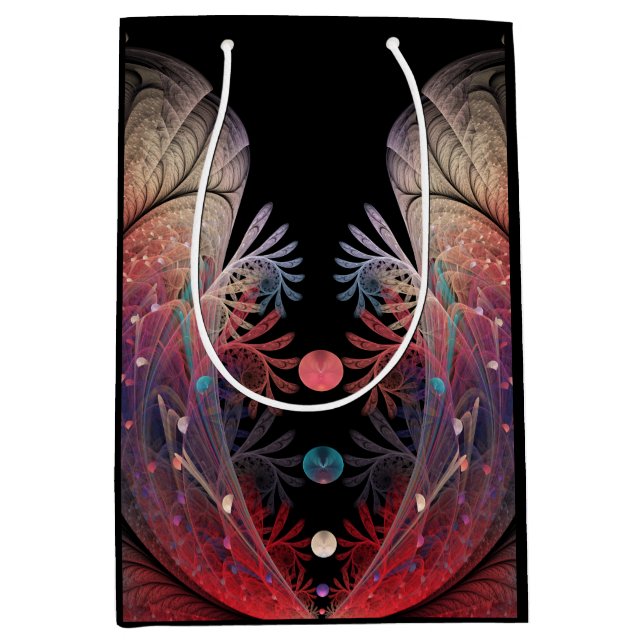 Sacola Para Presentes Média Jonglage Abstrato Modern Fantasy Fractal Art (Frente)