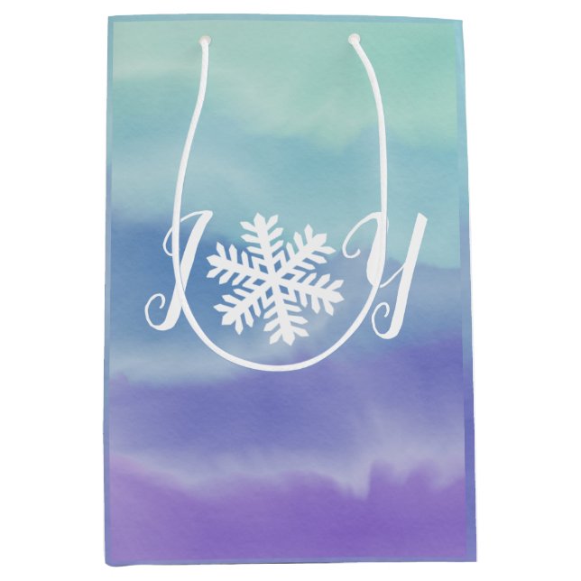Sacola Para Presentes Média Joy Snowflake (Frente)