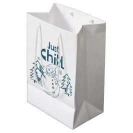 Sacola Para Presentes Média Just Chill Playful Christmas
