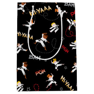 Sacola Para Presentes Média Karate Kids Taekwondo Crianças Festa de aniversári