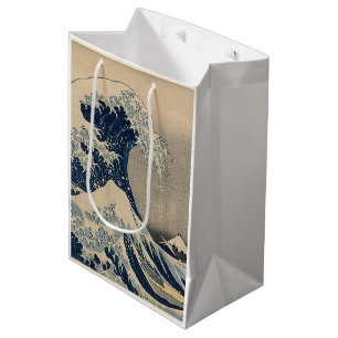 Sacola Para Presentes Média Katsushika Hokusai. A onda do Excelente de Kanagaw