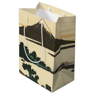 Sacola Para Presentes Média Katsushika Hokusai Amanhecer na província de Kai