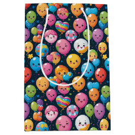 Sacola Para Presentes Média Kawaii Birthday Balloon