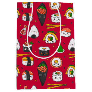Sacola Para Presentes Média Kawaii Sushi Gift Bag
