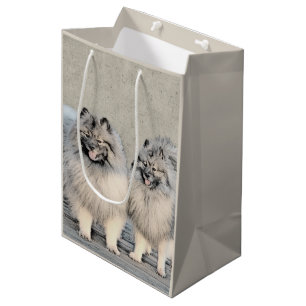 Sacola Para Presentes Média Keeshond Brothers Painting - Arte Original de Cach