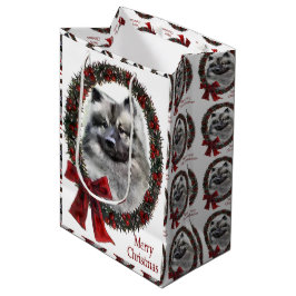Sacola Para Presentes Média Keeshond Christmas