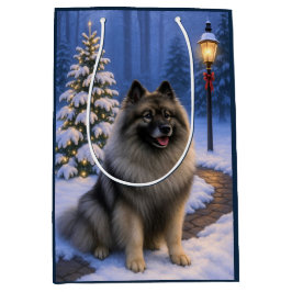 Sacola Para Presentes Média Keeshond Holiday