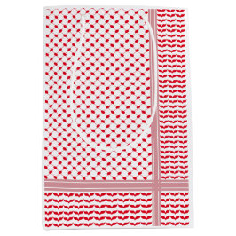Sacola Para Presentes Média Keffiyeh vermelho e branco palestino
