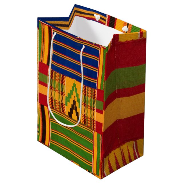 Sacola Para Presentes Média Kente Impressão Gift Bags (Frente inclinada)
