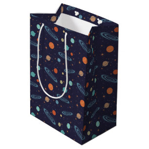 Sacola Para Presentes Média Kids Planets Sistema Solar Galáxias Espumantes Gal