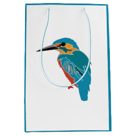 Sacola Para Presentes Média Kingfisher Bird Art