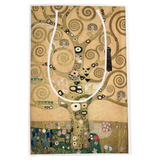 Sacola Para Presentes Média Klimt - A placa magnética da árvore da vida (Frente)