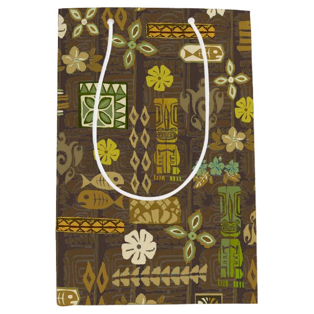 Sacola Para Presentes Média Kona Coast Tiki Tropix (Frente)