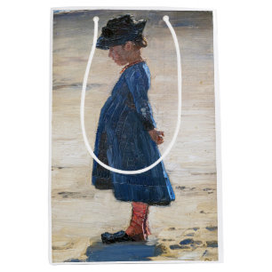 Sacola Para Presentes Média Kroyer - Menina parada em Skagen Beach