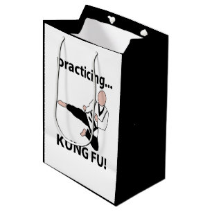 Sacola Para Presentes Média Kung Fu Black Belt Artes Marciais