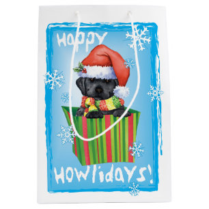 Sacola Para Presentes Média Laboratório Preto Feliz Howlidays