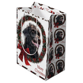 Sacola Para Presentes Média Labradoodle Christmas