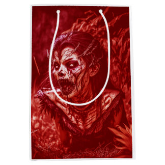 Sacola Para Presentes Média Lady Ghoul Snarling Amidst Plants