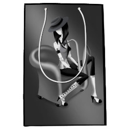 Sacola Para Presentes Média Lady Musical - Vintage Jazz Elegance