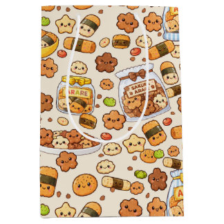 Sacola Para Presentes Média Lanche kawaii sakura arare