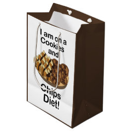 Sacola Para Presentes Média Lanches Estou Seguindo uma Dieta de Biscoitos e Sa