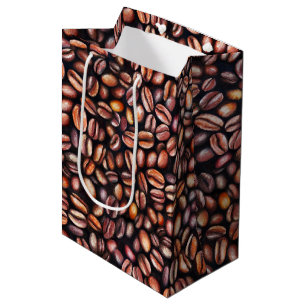 Sacola Para Presentes Média Lápis De Café De Feijão De Desenho, Castanho Russo