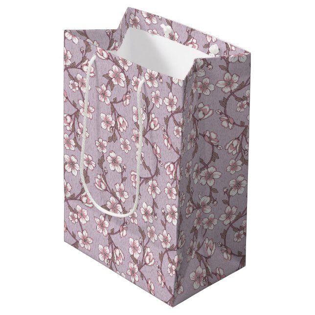 Sacola Para Presentes Média Lavanda Bag Floral Gift - Lilac Roxo (Frente inclinada)