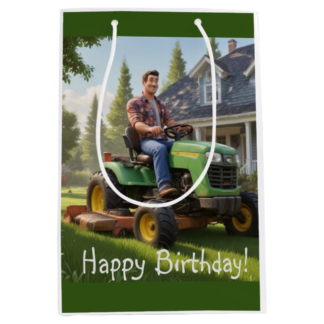Sacola Para Presentes Média Lawnmower Man Birthday (Frente)