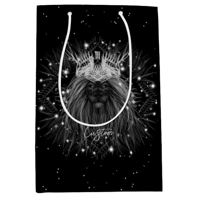 Sacola Para Presentes Média Leão de Starlight com Monograma Coroa (Frente)