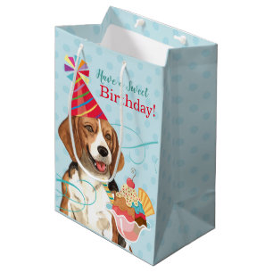 Sacola Para Presentes Média Lebreiro doce do aniversário