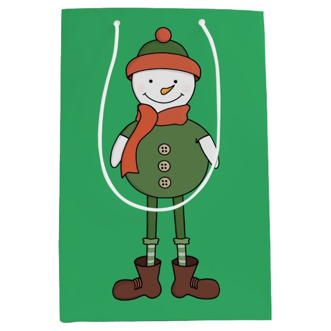 Sacola Para Presentes Média Legal Snowman (Frente)
