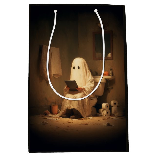 Sacola Para Presentes Média Leitura do fantasma do compartimento de restauraçã (Frente)