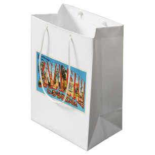 Sacola Para Presentes Média Lembrança velha das viagens vintage de Geórgia G