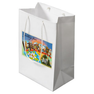 Sacola Para Presentes Média Lembrança velha das viagens vintage do estado #1