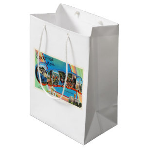 Sacola Para Presentes Média Lembrança velha das viagens vintage do estado GA